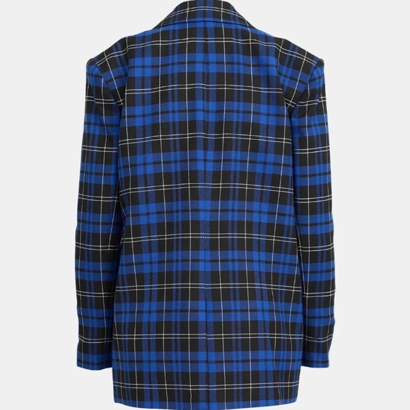Alice + Olivia Black and Blue Checkered Blazer - Picture 2 of 8